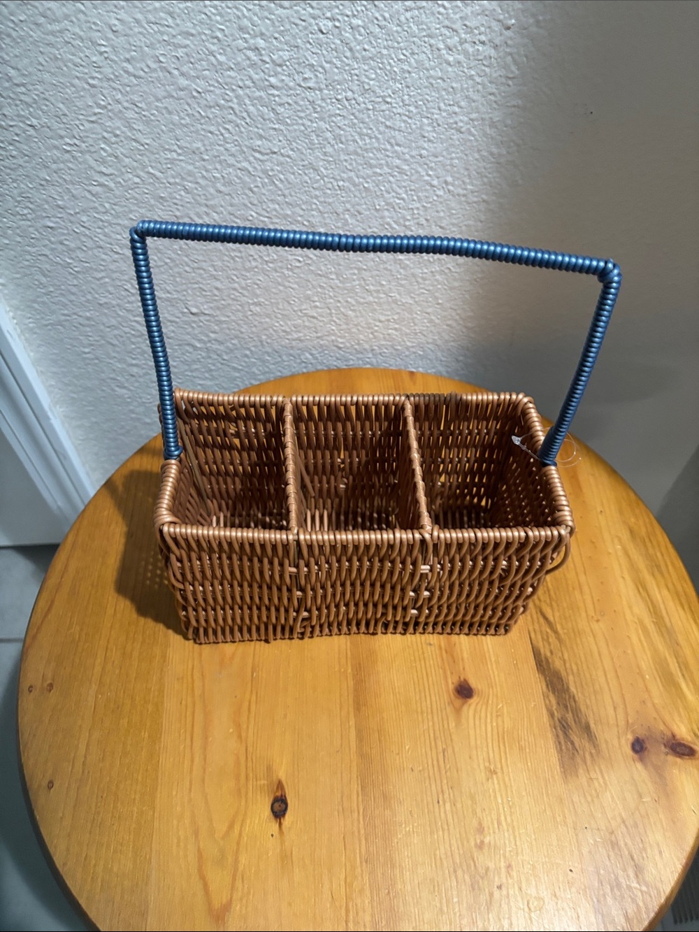 Woven Brown Rattan Utensil Caddy